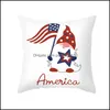 Funda de almohada Día de la independencia americana Funda de almohada 4Th Of Jy 18 pulgadas Throw Pillow Er para sofá Decoración del hogar Drop Delivery Gard Dhiil