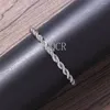 Lien Bracelets 4mm Or Argent Couleur Corde Chaîne Pour Hommes Femmes En Acier Inoxydable Twisted Anklet