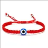 Bracelet de charme ￠ cordes rouges ￠ main perle tress￩e