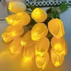 Snaren 10/15 LED Kunstmatige Tulpen Bloemen Fairy Light Powered DIY Tulp String Garland Voor Vaas Home Party Bruiloft