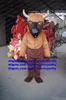 Mascot Costume Brown Kerbau Buffalo Bison Wild Ox Bull Cattle Calf Adult Cartoon Character Manners Ceremony Put On Nice zx1491