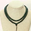 Chaînes personnalisées HETIAN JADE SAPPHIRE 6-8 mm Perles Collier réglable