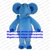 Traje de mascote de elefante azul traje de desenho animado de desenhos animados de caráter de caráter abrem um negócio novo produto lançado ZX2190