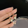 S925 Silver Charm Needle Opal كوري المزاج الهندسي الأبعاد الإناث الإناث