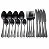 Dinnerware Sets Gold Cutlery Set Stainless Steel Tableware 16 Pieces Fork Spoon Knife Black Kitchen
