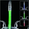 Led Faucet Lights Led Water Faucet Luminous Lightup Shower Tap Basin Nozzle Bathroom Kitchen Heater Faucets Drop Delivery Home Garde Dhgfz