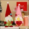 Autres fournitures de fête festive M. et Mme Valentine Day Party Gnomes Jouets en peluche à la main suédoise Tomte Elf Doll Gnome Ornements Accueil Dhqxz