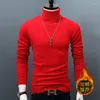 Herrtröjor Autumn Winter Men's Turtleneck tröja Casual Slim Fit Basic Sticked High Collar Pullover Män håller varma toppar