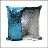 Pillow Case Mermaid Sequins Pillow Case Two Color Splicing Sofa Decoration Cushions Er Home Polychromatic Square Cushion Ers 8 3Js G Dhssp