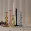 Candle Holders Nordic Glass Romantic Dinner Home Decoration Candlestick For Birthday Wending Holder Wax Portavelas Decor