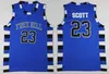 NCAA One Tree Hill Basketball Jersey Brother Movie 3 Lucas 23 Nathan Scott Black White Blue