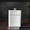 Hip Flasks 8 Oz Blanc Hanche Flasque En Acier Inoxydable Sublimation Blanc Pot Diy Poche Mini Extérieure Cam Bouteilles De Vin Drinkware Nouvelle Arrivée Dhwu2