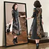 Kopa damska płaszcza w stylu Cheongsam Odzież Autumn Zima Elegancka stojak na stojak azjatycki płaszcz azjatycki