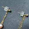 ペンダントネックレス小さな淡水真珠dangleイヤリング18Kソリッドゴールド最高級ジュエリー