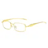 KA Family Men039S Metal Leopard Head Fashion Solglasögon Women039s Full Lit Box Glasses Frame7907375