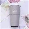 Tumblers 500Ml Coffee Mug Stainless Steel Milk Tea Water Cup With St Office Travel Car Kids Thermos Bottle Ocean Drop Delivery Home Dhw6V