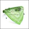 Dog Collars Leashes Small Dog Bandana Collars Cat Pet Neckerchief Pu Collar With Printed Triangar Scarf Adjustable Size Dogs Banda Dhch8