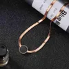 Choker Jeemango Ankomst Korta kvinnor Rose Gold Color Titanium Steel Black Round Charm Halsbandsmycken JN18066