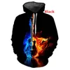 Sweats à capuche pour hommes 2022 Est Guitar Art 3D Imprimer Sweat-shirt de mode unisexe drôle à capuche Street Wear