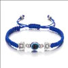 Bracelets de charme Nouveau bleu mauvais œil charme tressé chaînes de corde bracelets pour femme hommes tortue éléphant Hamsa main rouge chaîne bracelet Fas Dh5Ac