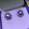 Orecchini a bottone 8mm Bianco Rosa Viola Nero Mezzo tondo FW PEARL S925