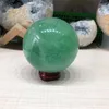 Figurine decorative Sfera di cristallo di fluorite verde naturale Decorazione della casa Diner Pietra circolare Accessori per foto di nozze 1 pz