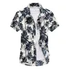 メンズカジュアルシャツ2022夏のフローラルビーチシャツメンズ半袖ハワイアンクイックドライアジアンプラスサイズM-5XL