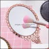 Mirrors Vintage Pattern Handle Makeup Mirror Bronze Rose Gold Pink Black Color Personal Cosmetic Drop Delivery Home Garden Dhtpo