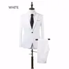 Мужские костюмы Blazers White Solid Mens Plant Двухчастотные брюки. Повседневные для мужчин Большой размер