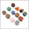 Steen 2030mm Reiki Natural Stone Tuimed Stones Irregar Polishing Rose Quartz Tigers Eye Yoga Energy Bead voor Chakra Healing Decorat Dhf0r