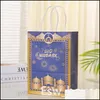 Autres fournitures de fête festive Eid Mubarak Party Sacs en papier Kraft Ramadan Sac-cadeau avec poignée Faveurs de mariage Pochette Drop Livraison Ho Dhwe8