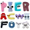 Peluche Anime poupée Kawaii 26 lettres anglaises jouets en peluche enfants illumination Montessori cadeaux de noël