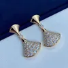 Stud European and American senior skirt earrings 925 silver goldplated diamond temperament ladies fashion trend brand jewelry gift 221111