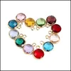 Charms 12 sztuk Colorf Crystal Birthstone Charms na naszyjnik bransoletka tworzenia biżuterii pływające rzemieślnicze koraliki urok Diy akcesoria D Dhira