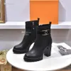 Högkvalitativ klackstövlar Designer Läder Ankel Boot Louiseity Stylish Women Winter Booties Sexig och Warm Viutonity Dhd