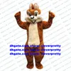 Brown Long Fur Alvin Chipmunk Squirrel Mascot Costume Chipmuck Chippy Eutamias Character Exhibition Conference Photo ZX2698