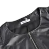 Women's Leather Faux Jacket Women Zipper Short s Coat Autumn Puff Sleeve Black Outwear Elegant Slim jaqueta feminina 221111