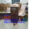 Donkerbruine chocolademascotte kostuum volwassen stripkarakter outfit pak bijeenkomst welkom opening geschenken viering zx1402