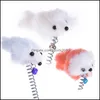 Cat Toys Funny Swing Spring Mice With Suction Cup Furry Cat Toys Colorf Feather Tails Mouse For Cats Small Cute Pet 563 R2 Drop Deli Dhcud