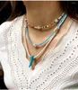 Choker Boho Women Seeds Pärled Ethnic Style Multilayer Imitation Pearl String Beads Halsband Femme Beach Casual Vacation Jewelry
