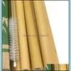 Drinking Straws Green Bamboo Phyllostachys Heterocycla St Natural 20Cm El Drinks Sts With Brush Milk Tea Shop New Arrival 8 9Nt F2 D Dhtyj