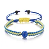 Bedelarmbanden handgemaakt touw madeliefje zonnebloem charmarmarmbanden oekraïne blauw en gele etnische vriendschap armband drop levering juwelen dhhjt