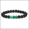 Bracelets De Charme Mode Intempéries Colorf Agate 8Mm Perles De Pierre De Lave Noire Bracelet Huile Essentielle Par Diffuseur Bracelets Yoga Jewelr Dhtmc