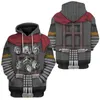 Sweats à capuche pour hommes 3D Cosplay drôle armée médiévale le manteau rouge Costume légions de Rome uniforme unisexe