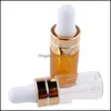 Packing Bottles L 5Ml Transparent Brown Glass Plastic Dropper Bottle Portable Essential Oil Per Sample Test Drop Delivery Office Sch Dh3Bf