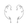 Boucles d'oreilles à dos en Zircon, 1 pièce, incrustation douce, lune, étoile, os, Clip, manchette pour femmes, bijoux sans Piercing