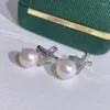 Stud-oorbellen Yikalaisi 925 Sterling zilveren sieraden voor vrouwen 9-10 mm Oblate Natural Freshwater Pearl 2022 Fijne groothandel