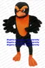 Angry Mascot Costume Black Oragne Vulture Oriole Parrot Parakeet Macaw Eagle Hawk Glede With Dense Long Eyebrows No.8673 FS