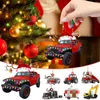 Decorazioni natalizie 1PC Ornamenti Decorazione da appendere Prodotto regalo Ciondolo per escavatore per camion dei pompieri in ferro personalizzato per la famiglia