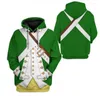 Herrtröjor 3d cosplay rolig medeltida armé The Red Coat Costume Legions of Rom unisex uniform